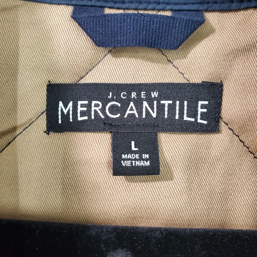 J. Crew Mercantile Walker Vest Men's Large Navy Quilted Sleeveless Zip up